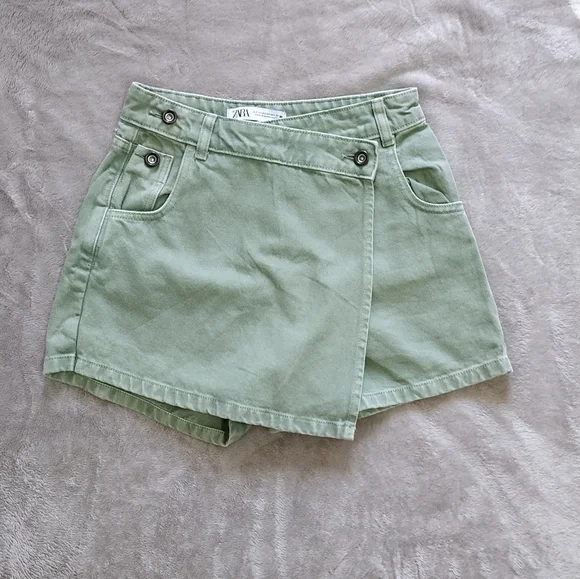 Zara Matcha Denim Skort - Picture 2 of 10